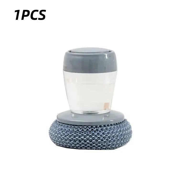 1-Piece Portable Kitchen Dishwashing Brush with Smooth Soap Dispenser, Easy-to-Use Home Cleaning Tool