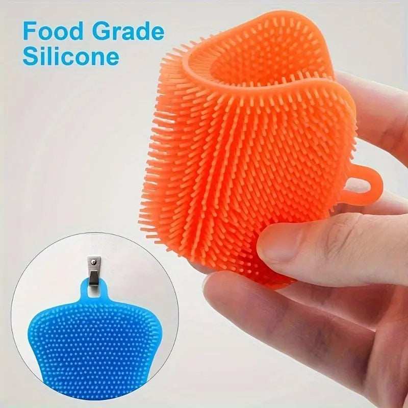 1pc Silicone Dishwashing Brush, Multifunctional Cleaning Brush, Dishwashing Brush - Multi-Purpose Kitchen Gadget for Efficient Cleaning - Specially Exquisite Kitchen Sponge Brush for Home Use - Essential Kitchen Tool and Accessory