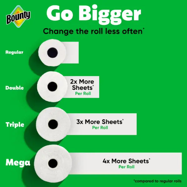 Paper Towels Select-A-Size, 10 Triple Rolls, White, 123 Sheets Per Roll, Absorbent Kitchen Paper Towels