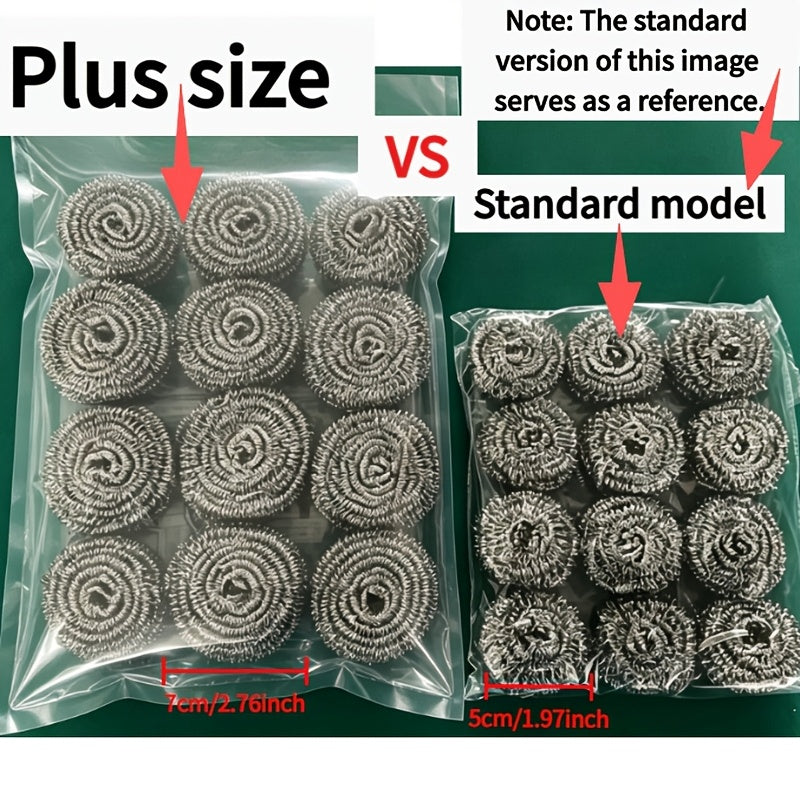 12 Whole Packs of Kitchen Stainless Steel Cleaning Balls - High Quality, Can Clean All Dirt, Used for Washing Dishes, Pots and Pans, Stove Brush. Reusable, Stainless Steel Wire Brush, Household Cleaning