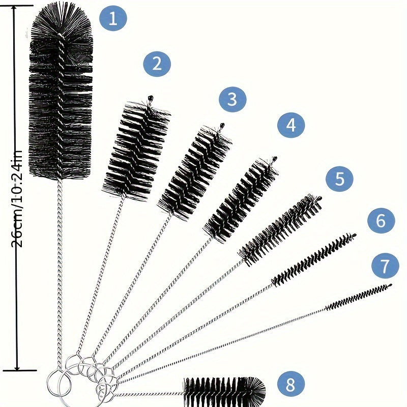 1/8 kit Cleaning brush Pipe cleaning brush Cup brush Thin tube straw brush Long pipe brush Pipe dredging brush Drain pipe dredging brush Small straw brush long bottle brush Kitchen cleaning brush Cleaning supplies Cleaning tools