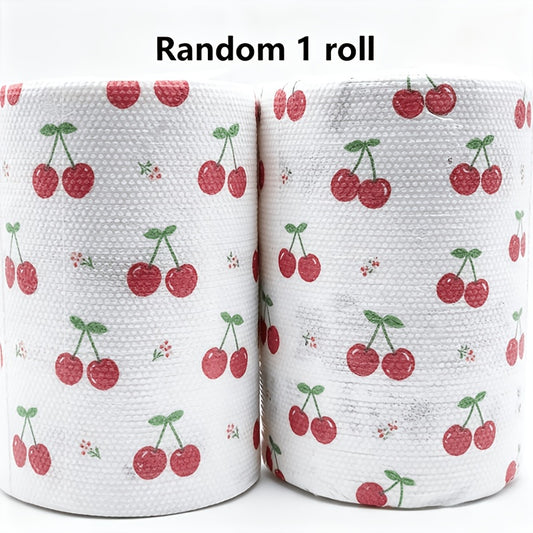 1 Roll (200/100 Sheets)Ultra-high Performance - Disposable Kitchen Towels - Oil-free, Household Cleaning and Degreasing Cloth (various Cartoon Styles) Lazy Cloth Kitchen Paper Towel