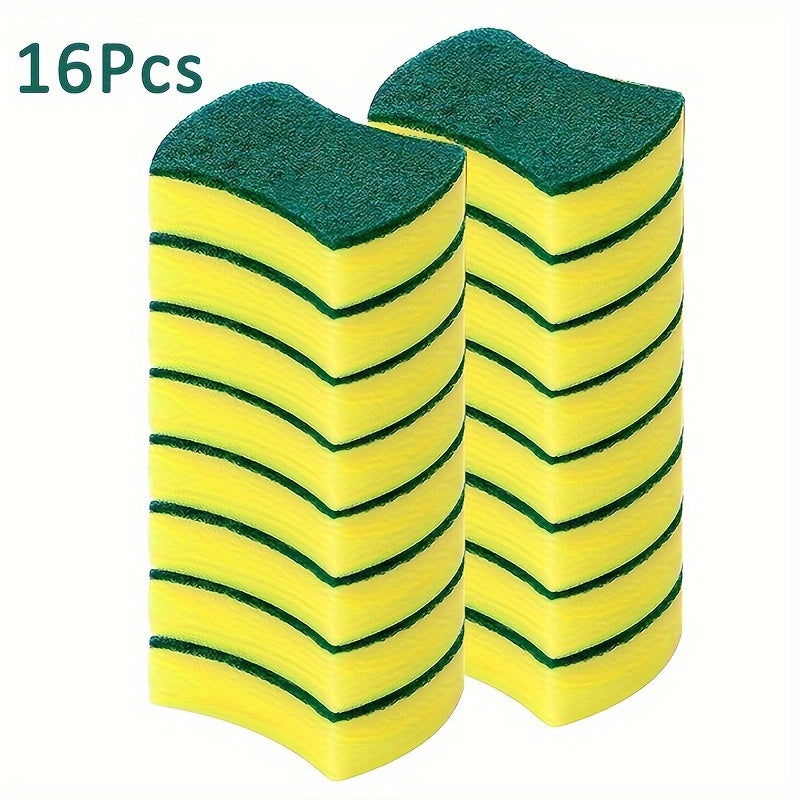 8/16/32 Pack Kitchen Cleaning Sponge, Dish Towel, Scouring Pad, Dishware Anti-Scratch Scrubbing Sponge