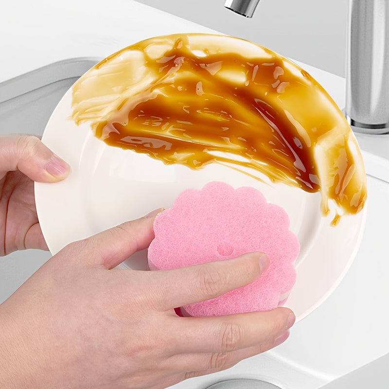 6/12/20pcs Colorful Three-Layer Sunflower Cleaning Sponges, Dish Cloths, Thick Scouring Pads, Cleaning Brushes, Cleaning Tools, Super Absorbent Dish And Pot Brushes, Easy to Clean, Oil-Resistant, Quick Stain Removal, Cleaning Magic Tool Random Color