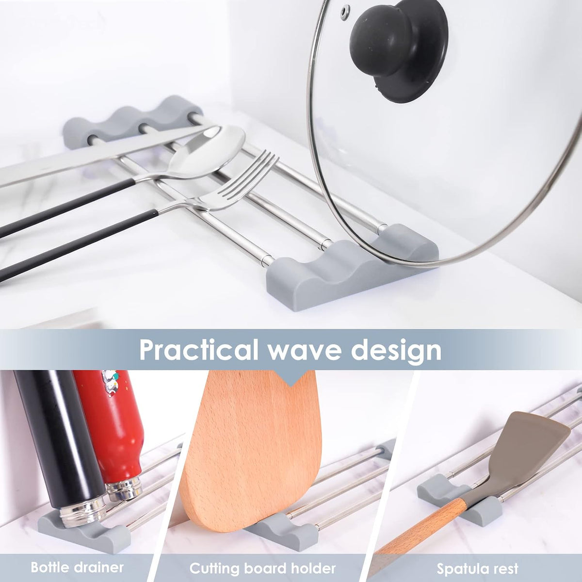 Tomorotec Adjustable Over-The-Sink Kitchen Rack, BPA-Free, Gray
