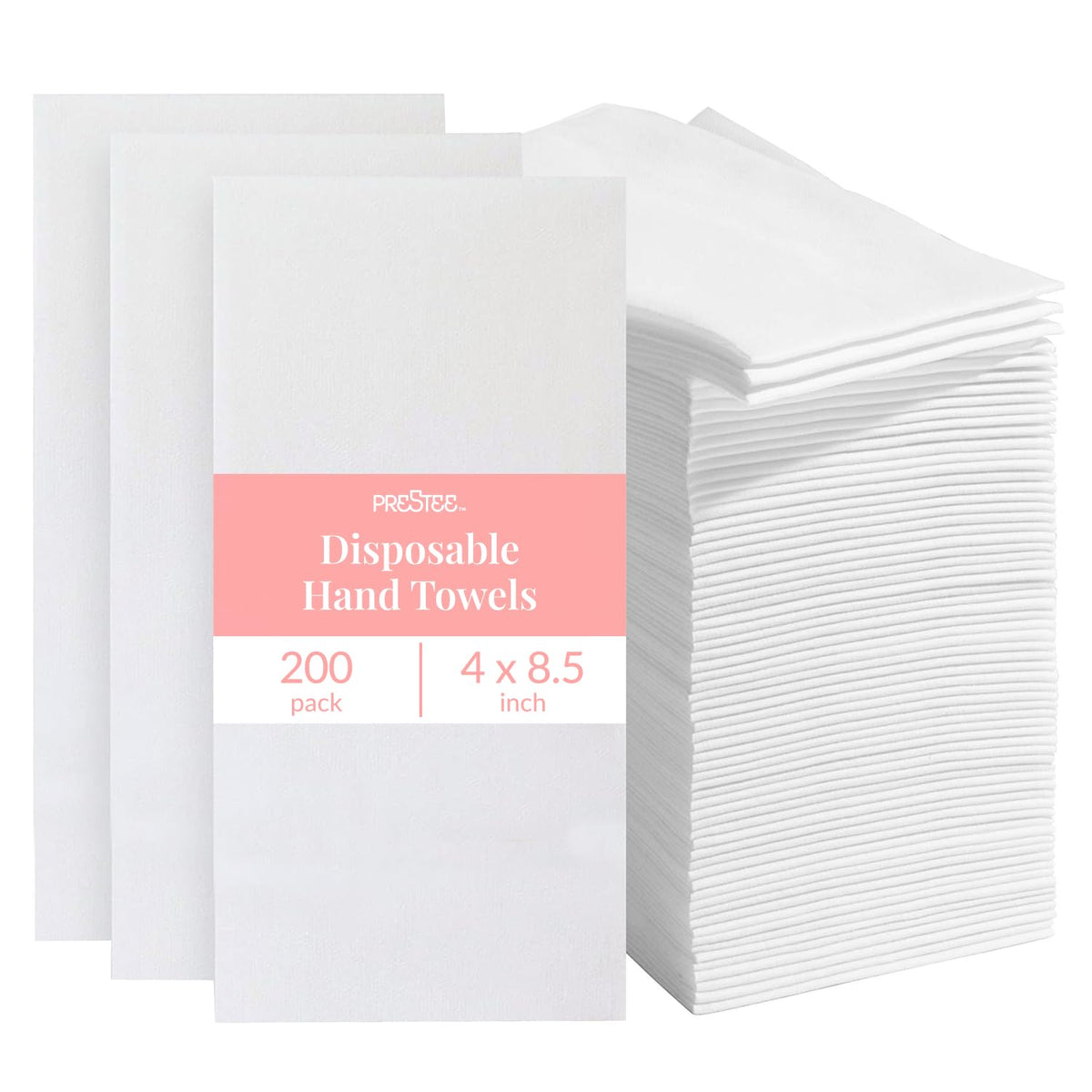 Prestee 50-Pack Paper Towels - 7.8 x 4.25 Inch Soft Linen Feel Paper Napkins - Durable and Absorbent Hand Towels for Bathroom - Disposable Table Napkins for Weddings, Dinners, Christmas, Thanksgiving