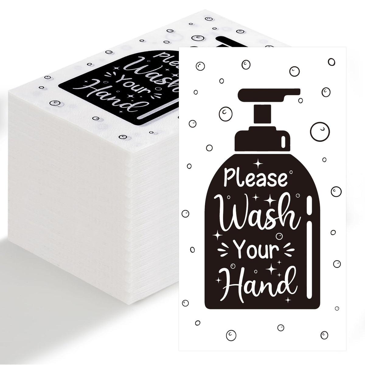 Disposable Hand Towels for Bathroom, 100 PCS Wash Your Hands Paper Napkins, Bathroom Etiquette Napkins Guest Disposable, Paper Towels Napkin for Powder Room Wedding Birthday Anniversary Baby Shower