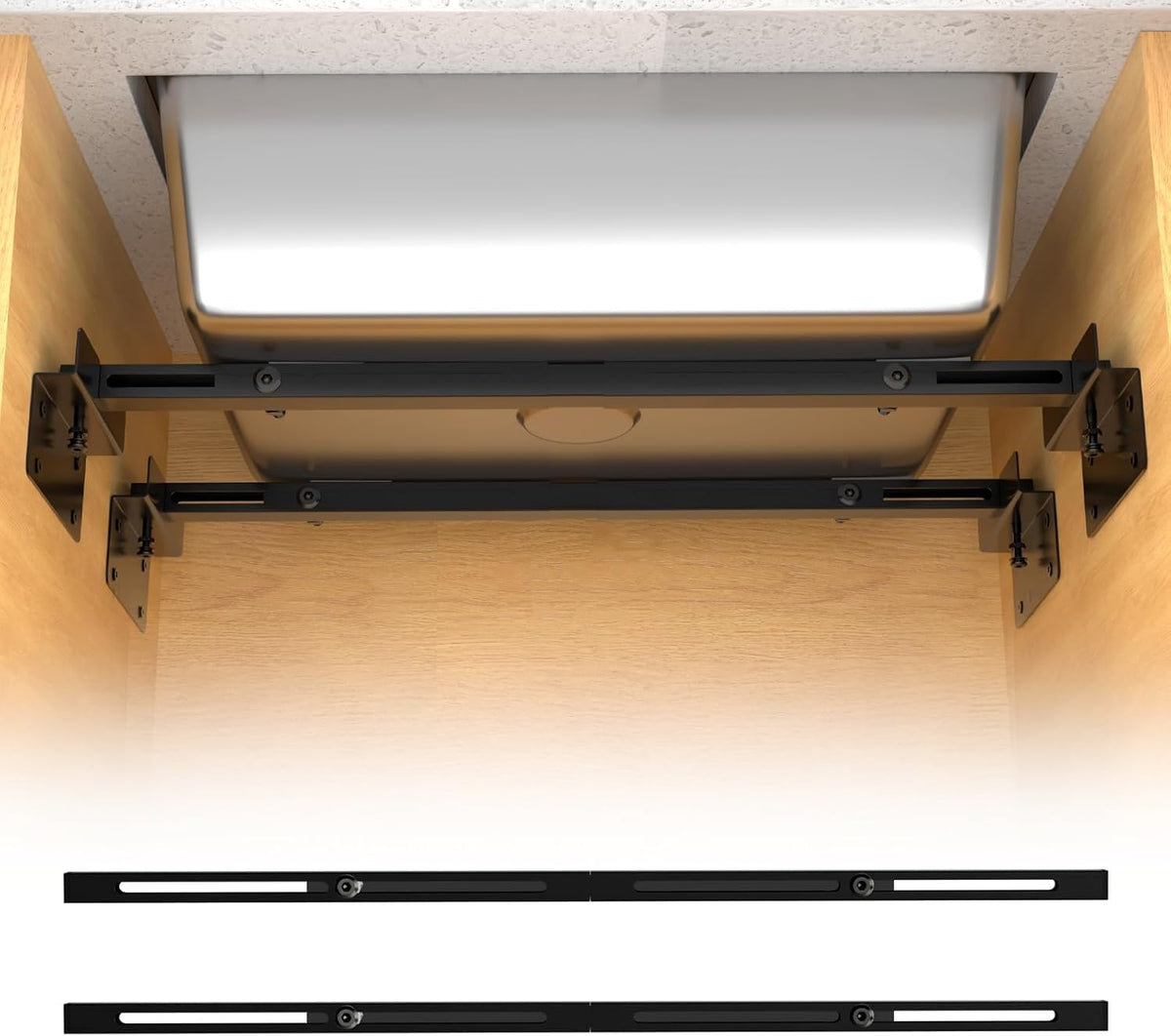 71-100cm Undermount Sink Brackets Kit, Adjustable Carbon Steel Supports