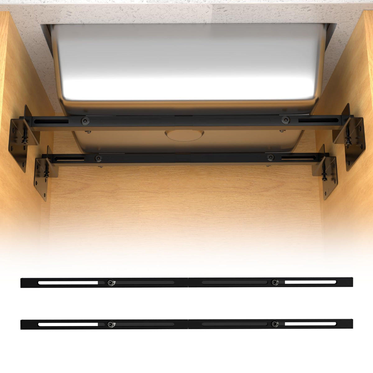 71-100cm Undermount Sink Brackets Kit, Adjustable Carbon Steel Supports