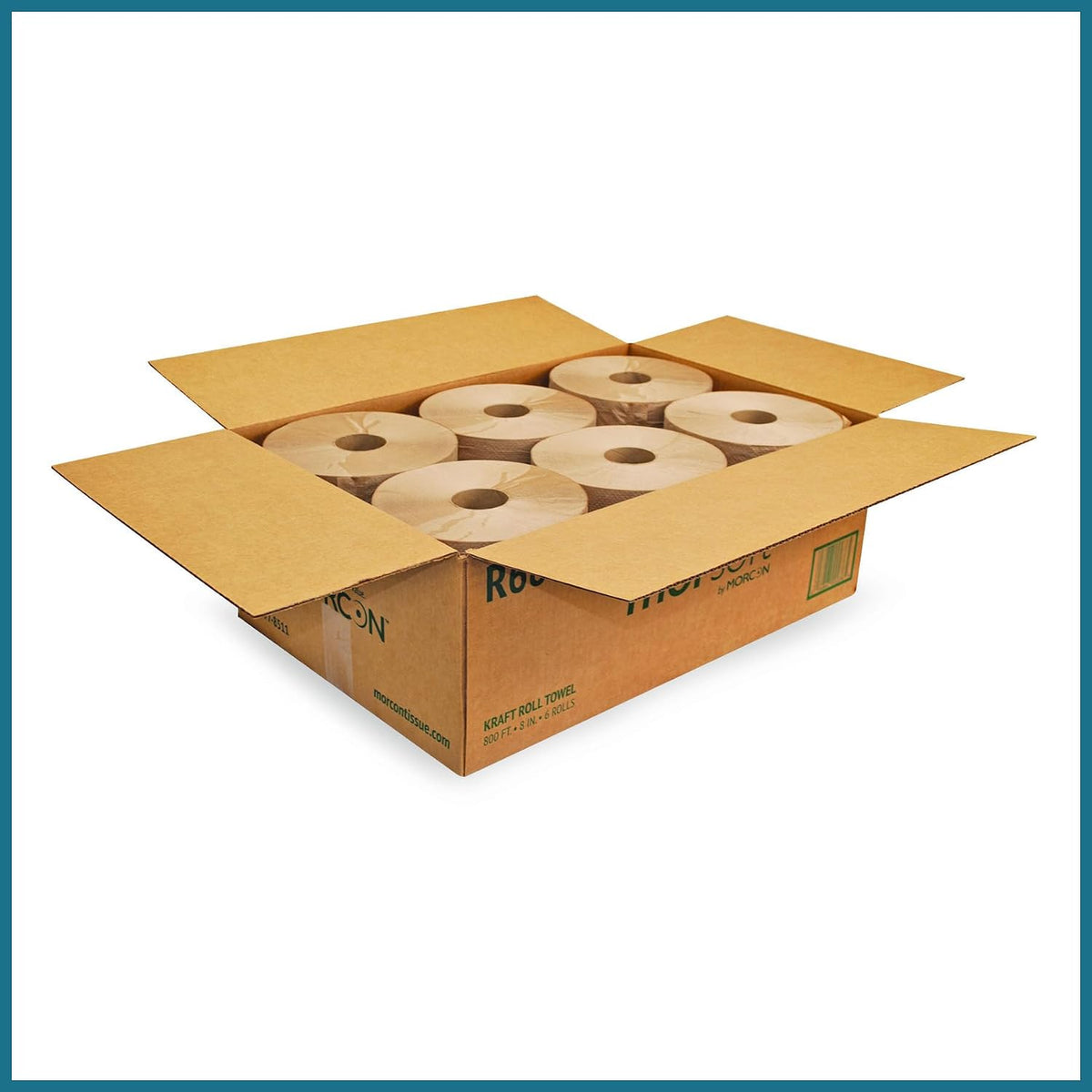 Morsoft by Morcon Paper R6800 Universal Hardwound Roll Towels, 100% Recycled Fibers, 6 Rolls X 800 ft Brown Paper Towels