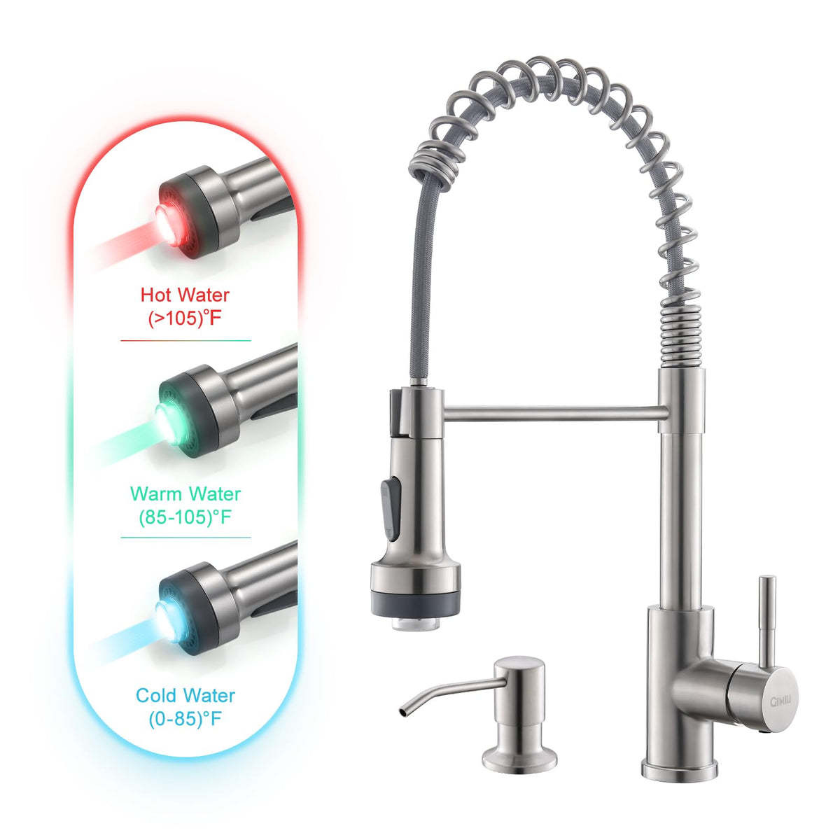 GIMILI Black Kitchen Faucet with Pull Down Sprayer