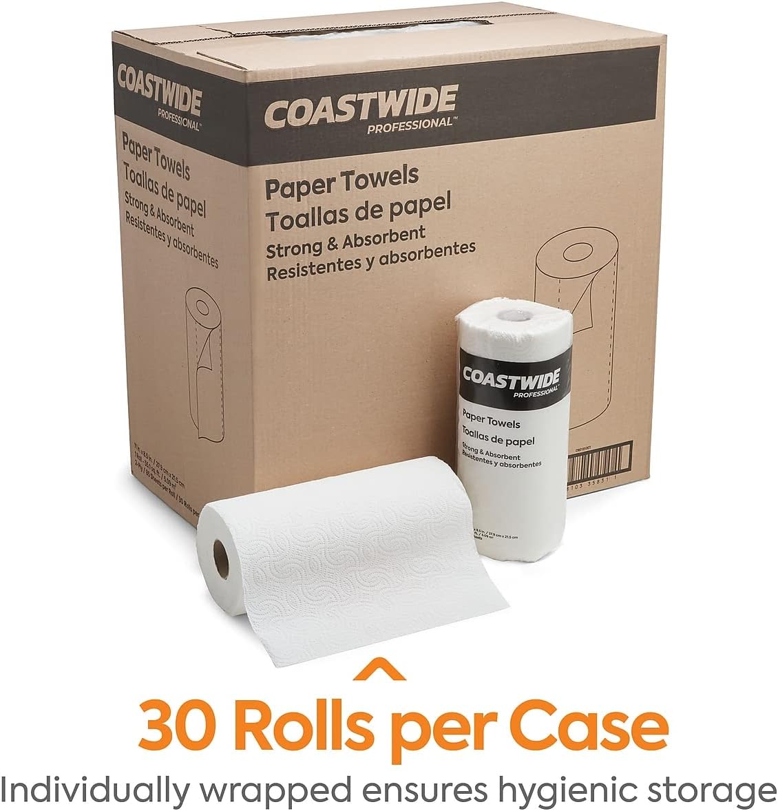 Coastwide Professional Paper Towels, 2-Ply, 85 Sheets/Roll, 30 Rolls/Pack
