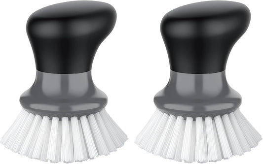 MR.SIGA Dish Scrub Brush, Palm Brush Dish Scrubber, Gray, Pack of 2