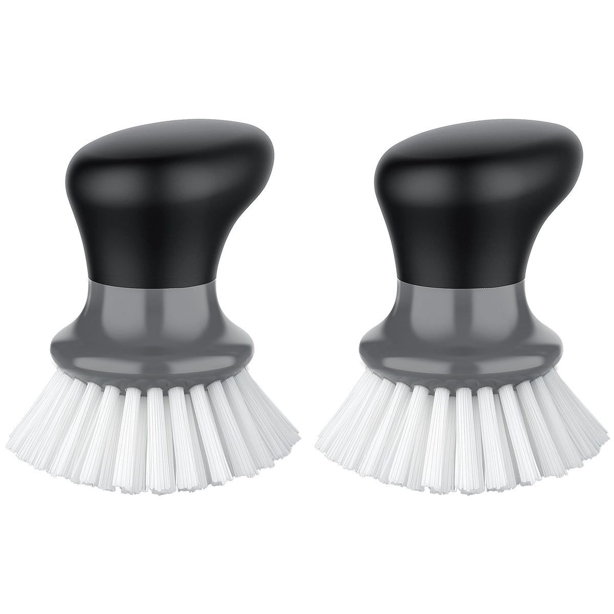 MR.SIGA Dish Scrub Brush, Palm Brush Dish Scrubber, Gray, Pack of 2