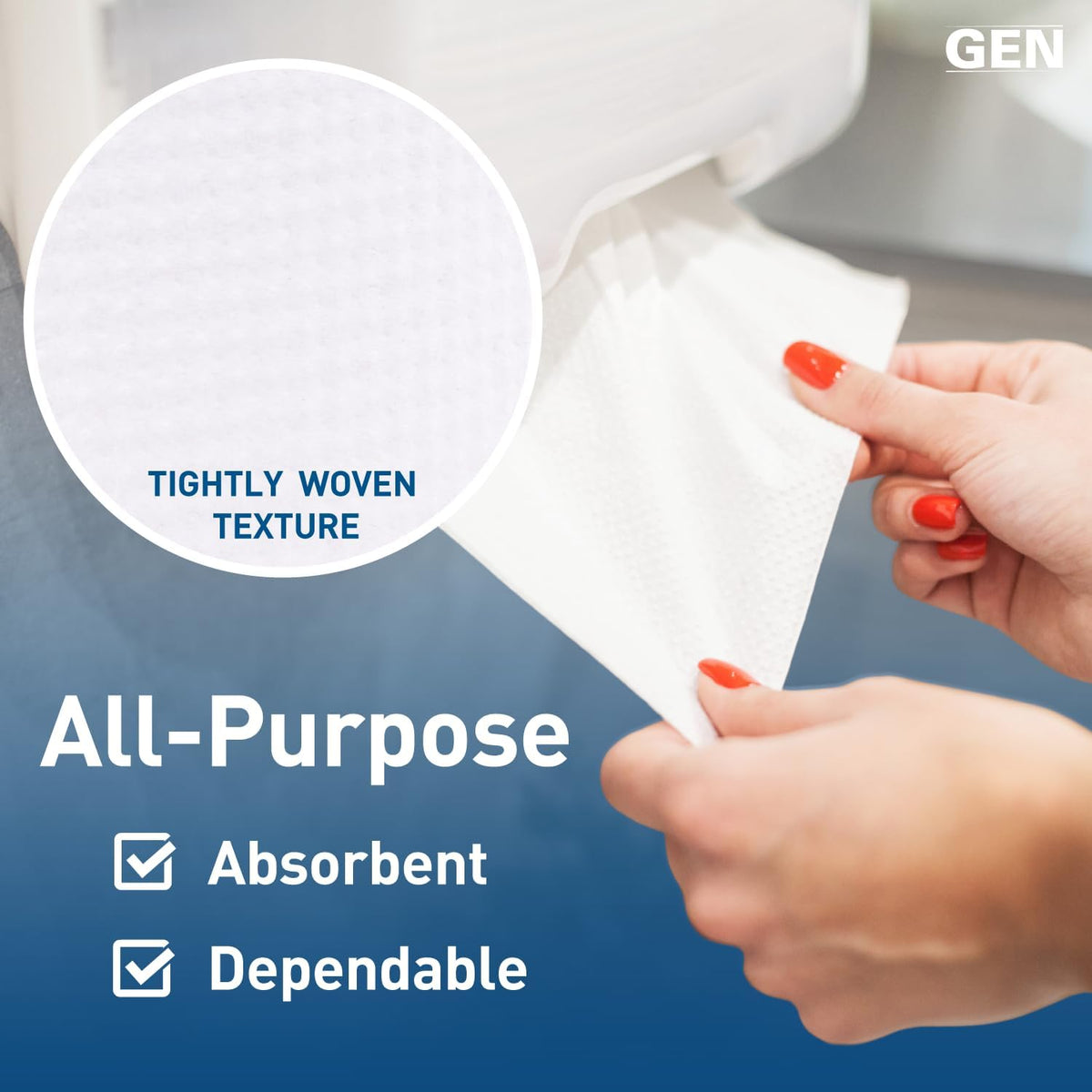 GEN Hardwound Roll Towels - White, 8-Inch x 800 ft, 6 Rolls/Carton