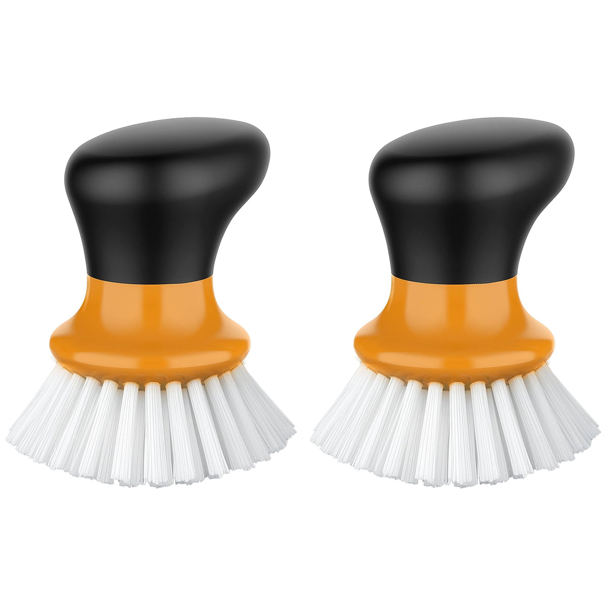 MR.SIGA Dish Scrub Brush, Palm Brush Dish Scrubber, Gray, Pack of 2