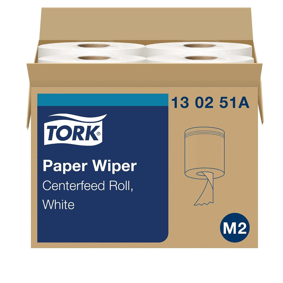 Tork Centerfeed Paper Wiper White M2, 4 x 325 Sheets, 130251A