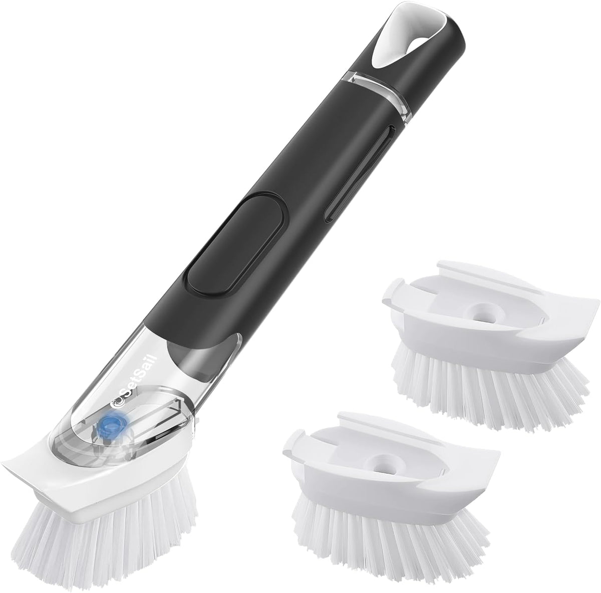 SetSail Dish Brush with Soap Dispenser, Stiff Bristles Dish Scrubber Set
