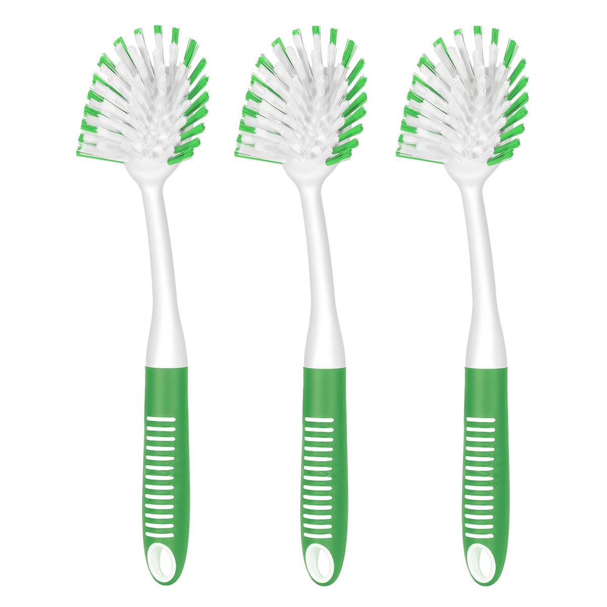 SetSail Dish Brush with Handle, 2 Pack Stiff Bristles Dish Scrubber with Built-in Scraper Dish Scrub Brushes for Cleaning Dishes, Pots and Pans, Kitchen Sink