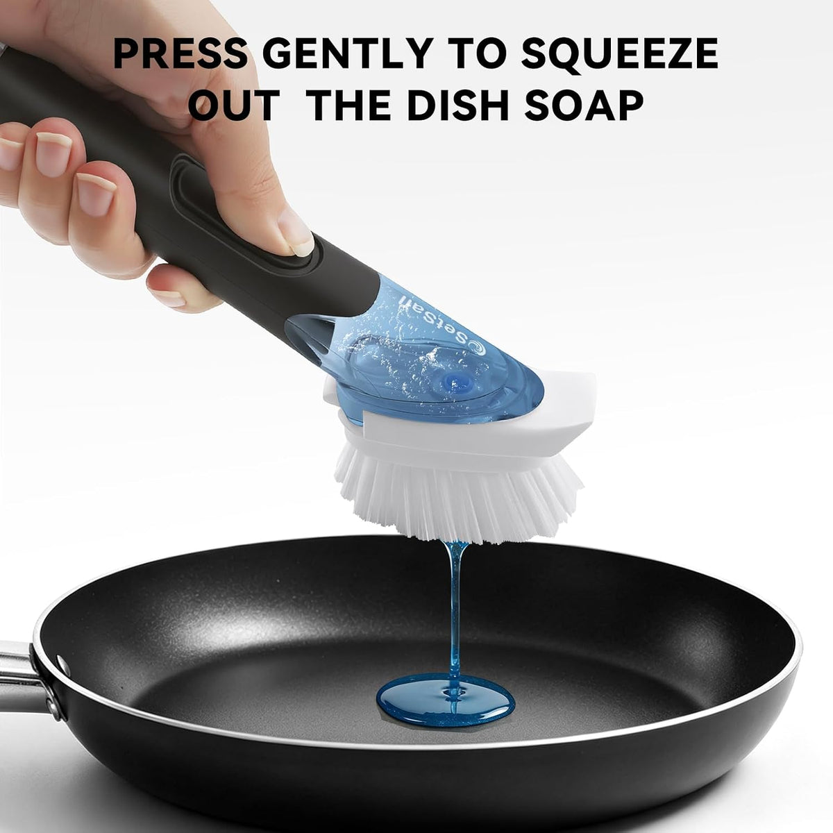 SetSail Dish Brush with Soap Dispenser, Stiff Bristles Dish Scrubber Set