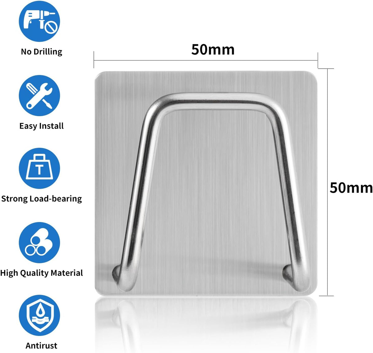Luckyiren 2-Pack Stainless Steel Sponge Holder for Kitchen Sink - Rustproof Brushed SUS304 Sponge Caddy Organizer, Wall/Surface Mount, Drainage Design, Clutter-Free Storage
