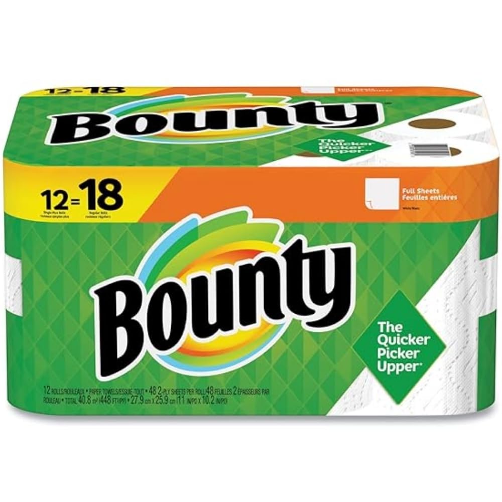 Bounty Paper Towels Select-A-Size, White, 8 Triple Rolls = 24 Regular Rolls