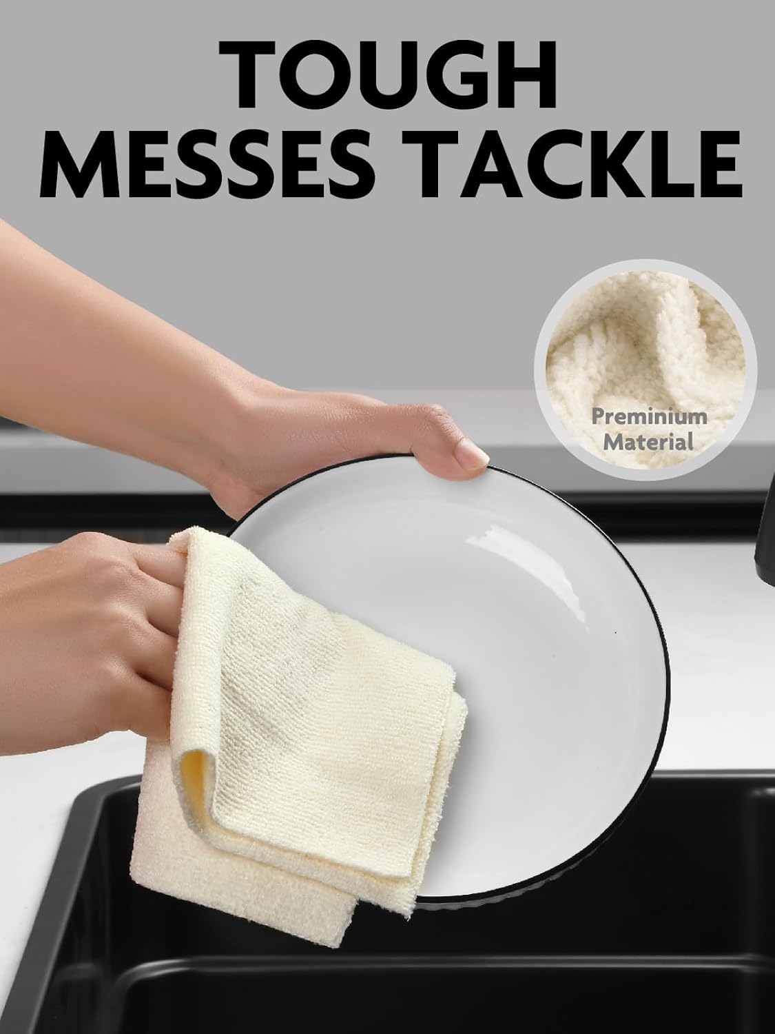 Fantasticlean Kitchen Towels Roll, 40 Sheets, 10''x 10'' (Beige, MossGreen)