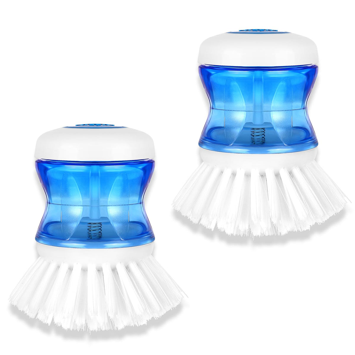 Dish Brush with Soap Dispenser, Stiff Bristles Dish Scrubber for Pots, Pans & Sink Cleaning, 2 Pack