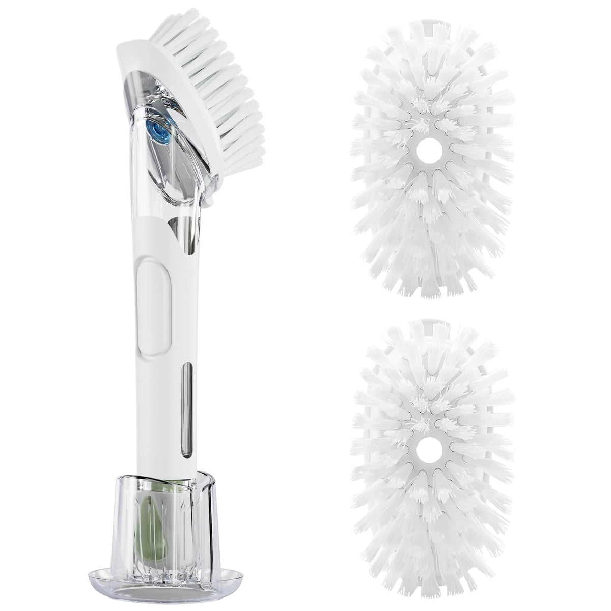 RIMAY Soap Dispensing Dish Brush Set with 2 Brush Refills and Holder