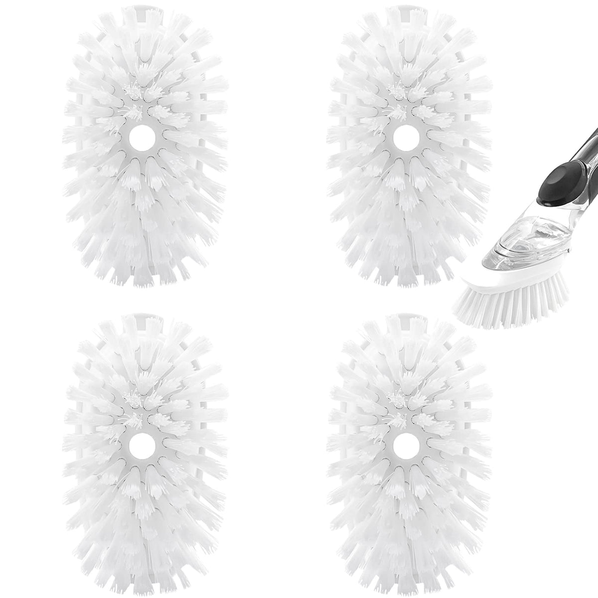 RIMAY Soap Dispensing Dish Brush Set with 2 Brush Refills and Holder