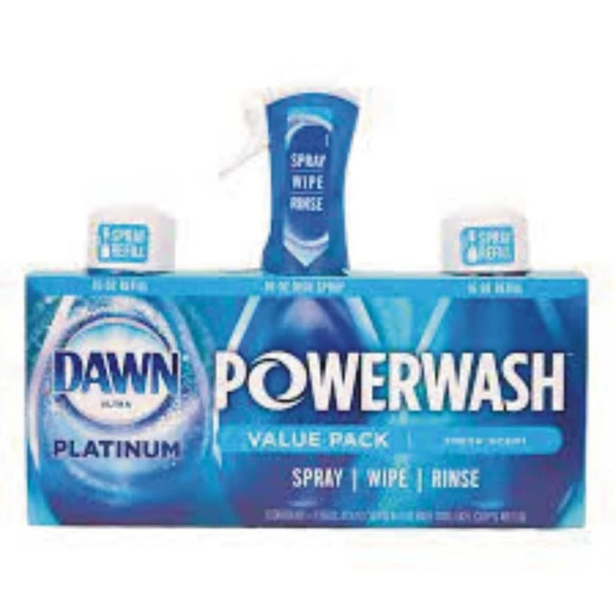 Dawn Powerwash Spray, Dish Soap, Dishwashing Liquid, Fresh, 1 Starter Kit + 3 Refills, 4x16 Fl Oz