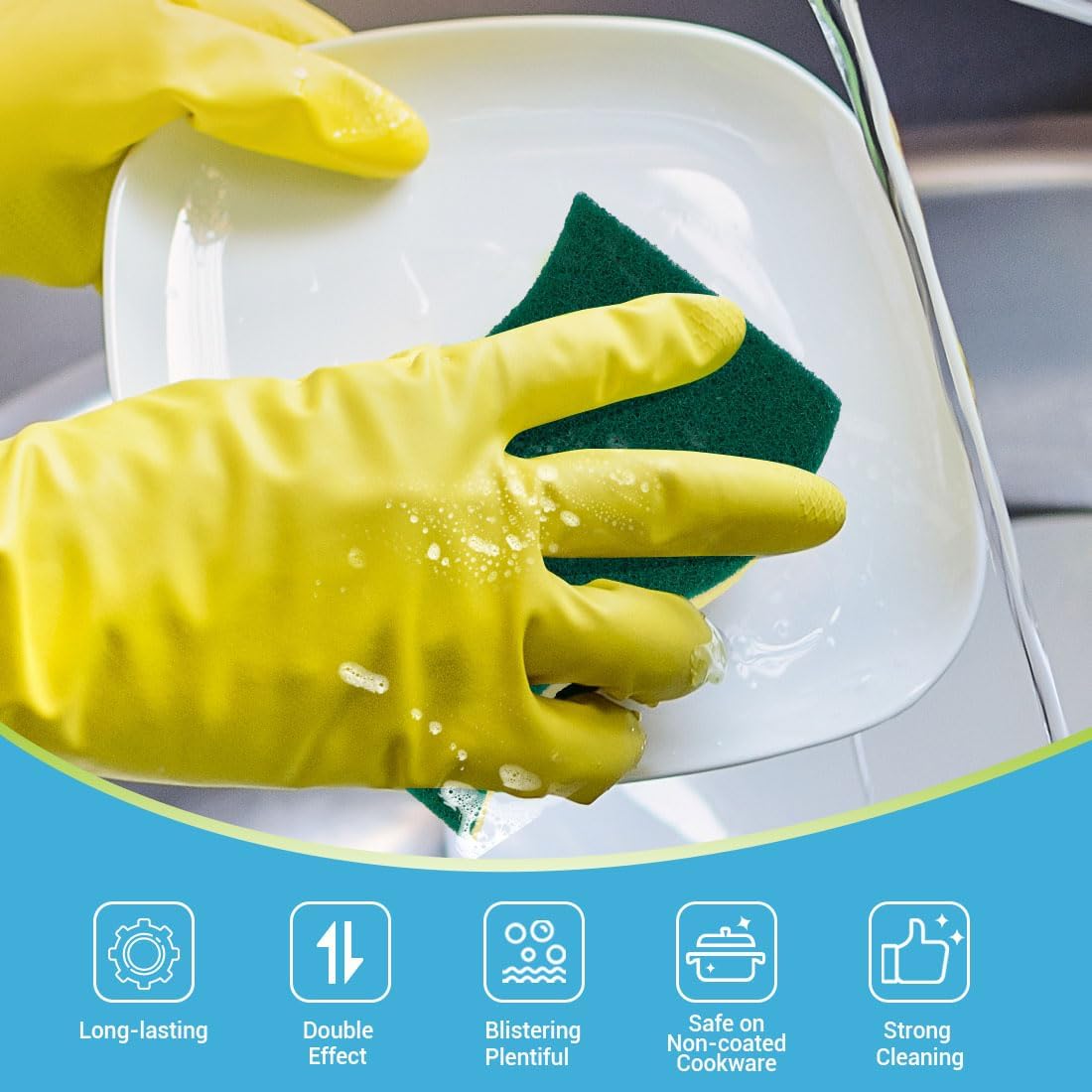 AIDEA Sponges Kitchen, 9Count, Dish Sponges, Heavy-Duty Scrub Sponge