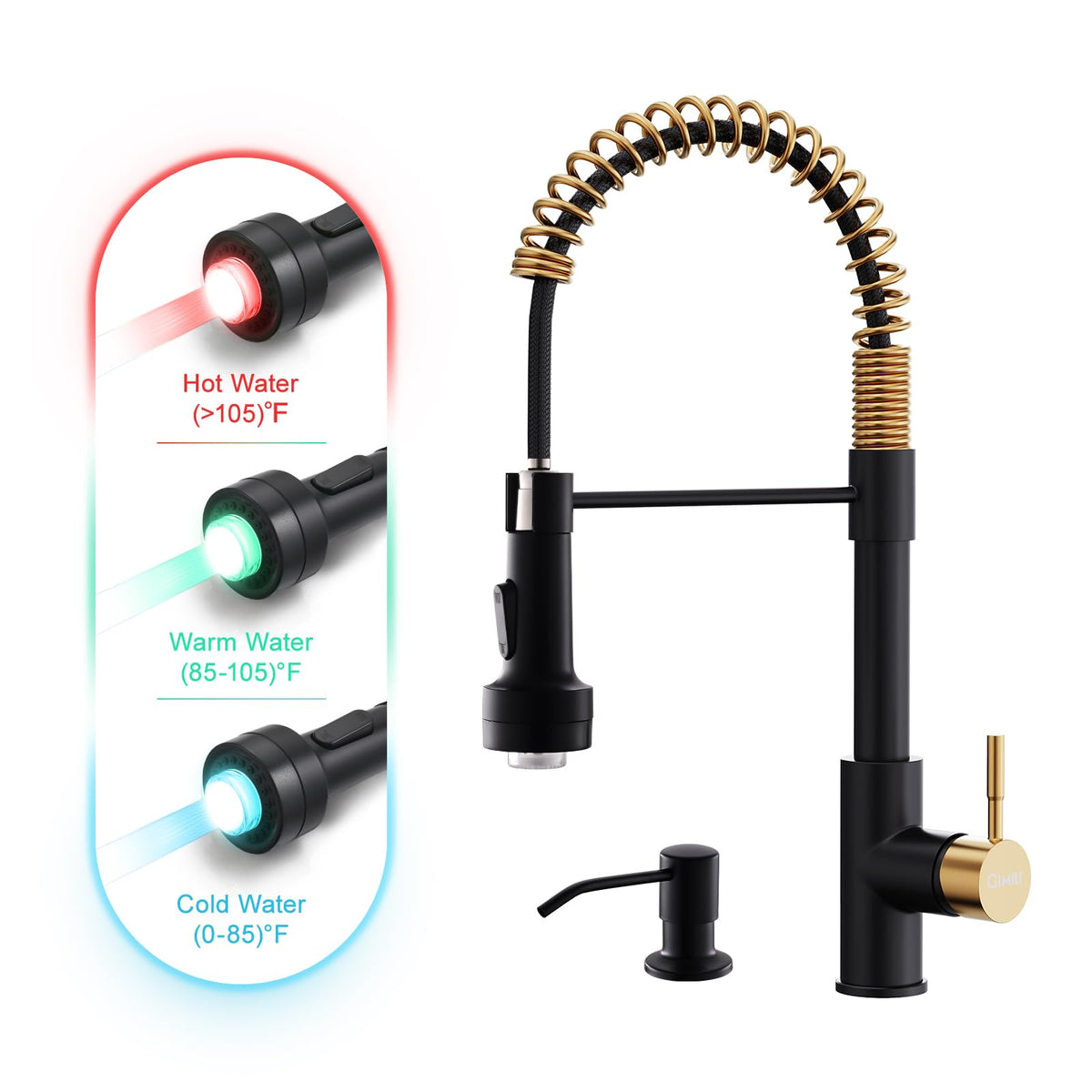 GIMILI Black Kitchen Faucet with Pull Down Sprayer