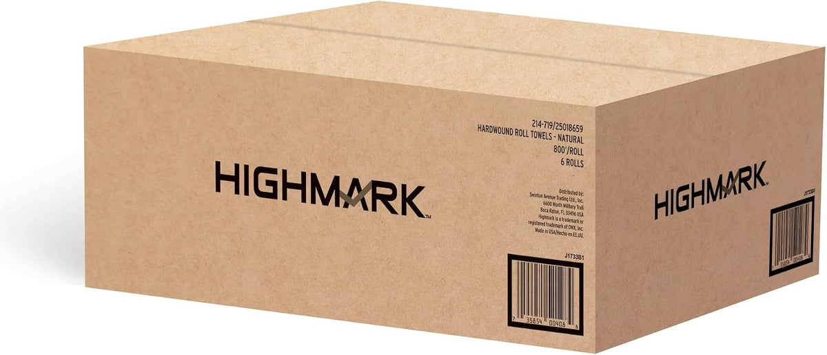 Highmark® Hardwound Paper Towels, 8" x 800', 100% Recycled, Natural, Case Of 6 Rolls