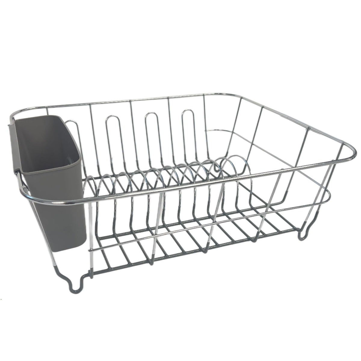 Sweet Home Collection 2 Piece Dish Drying Rack Set Drainer with Utensil Holder Simple Easy to Use Fits in Most Sinks, 14.5" x 13" x 5.25", Black