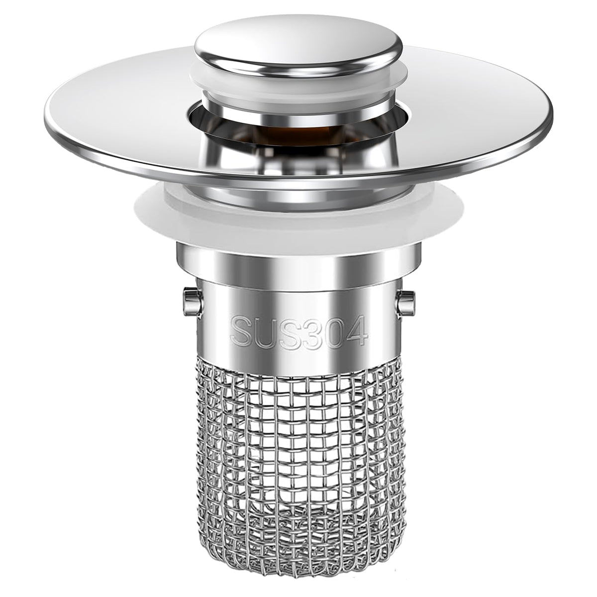 Bathroom Sink Drain Strainer,(2PCS) Pop-up Sink Drain Strainer with Removable Stainless Steel Strainer Basket Hair Catcher, Bathroom Sink Strainer for Bathroom Sink Stopper Replacement