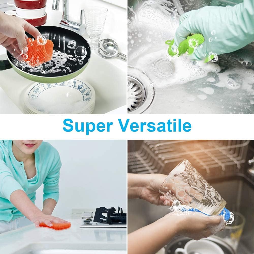 3PCS Silicone Dish Sponges, Multi-Purpose Kitchen Gadget Brush