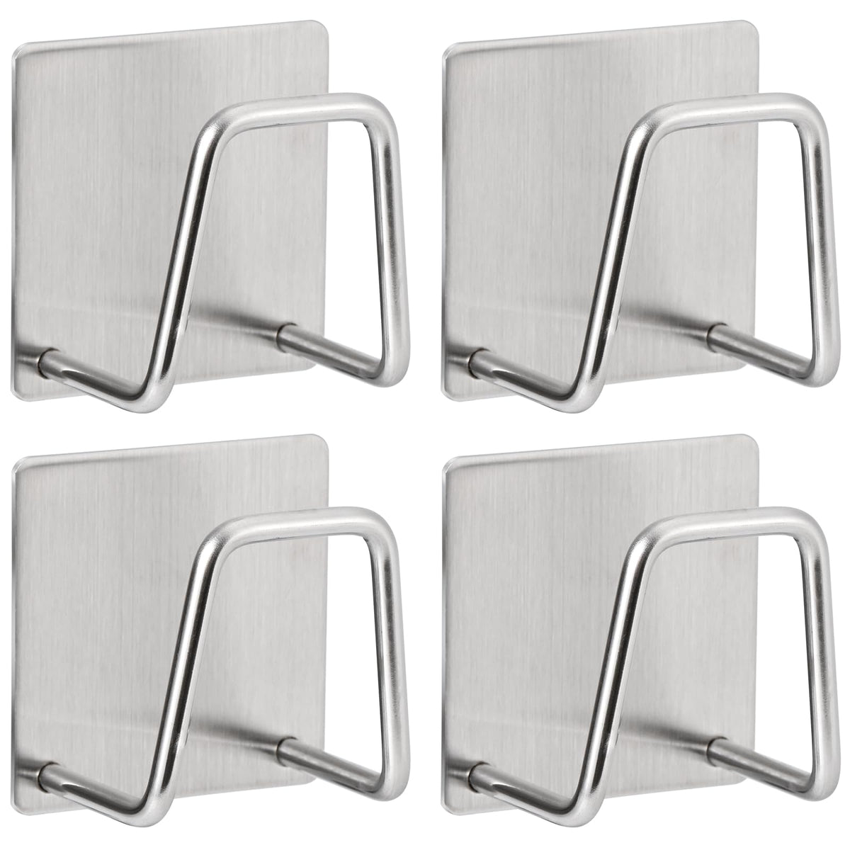 Luckyiren 2-Pack Stainless Steel Sponge Holder for Kitchen Sink - Rustproof Brushed SUS304 Sponge Caddy Organizer, Wall/Surface Mount, Drainage Design, Clutter-Free Storage
