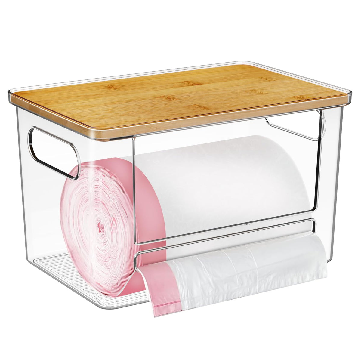 Trash Bag Dispenser 2 Pack - Under Sink Organizer, Plastic Bag Holder