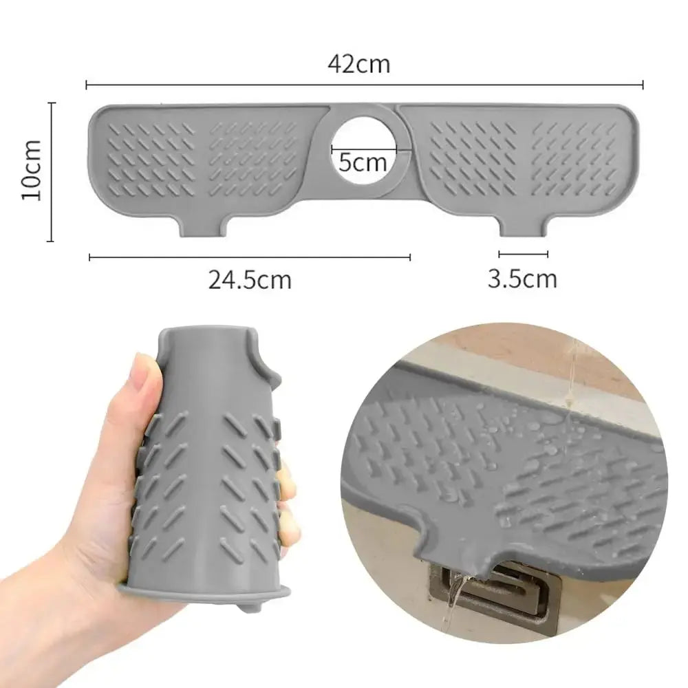 Kitchen Sink Faucet Mat, Faucet Sink Splash Guard, Water Splash Proof, Silicone Faucet Draining Mat, Bathroom & Laundry Room Accessory