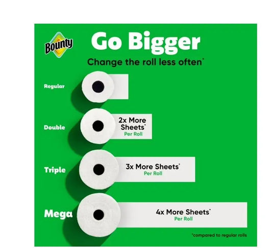 Bounty Paper Towels Select-A-Size White, 10 Triple Rolls, 123 Sheets Per Roll