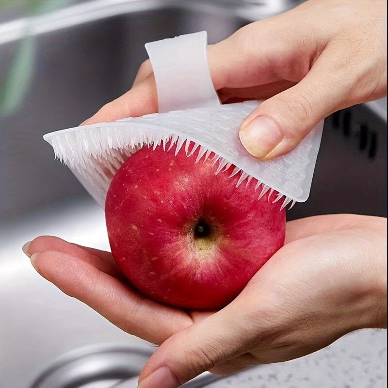 1 Durable Bendable Vegetable and Fruit Cleaning Brush - Flexible Scrubbing Head, Non-Toxic Food-Grade Plastic Manual Kitchen Brush, Suitable for Efficient Ingredient Processing and Dishwashing - Ideal for Home Cooking and Professional Kitchens, Easy