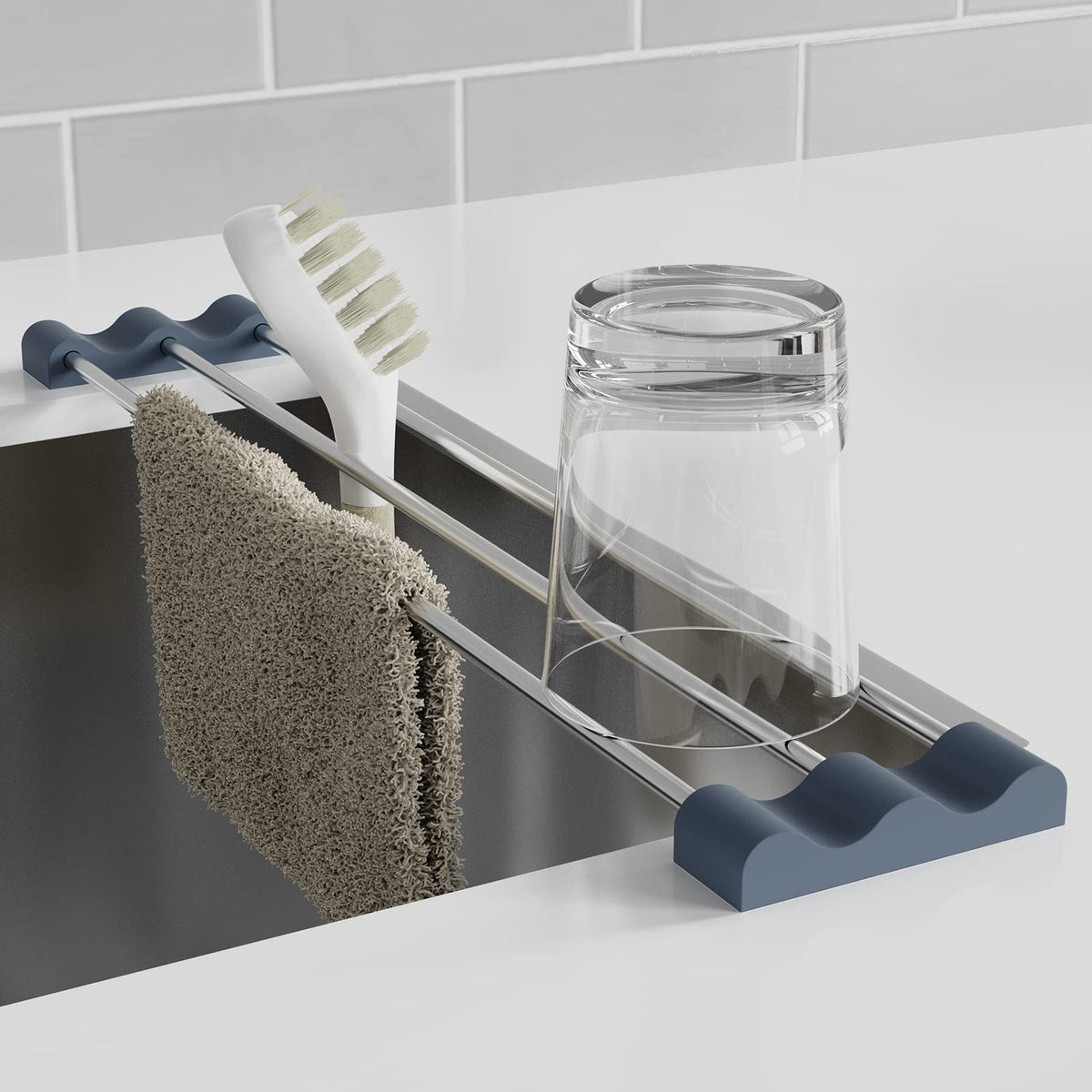 Tomorotec Adjustable Over-The-Sink Kitchen Rack, BPA-Free, Gray