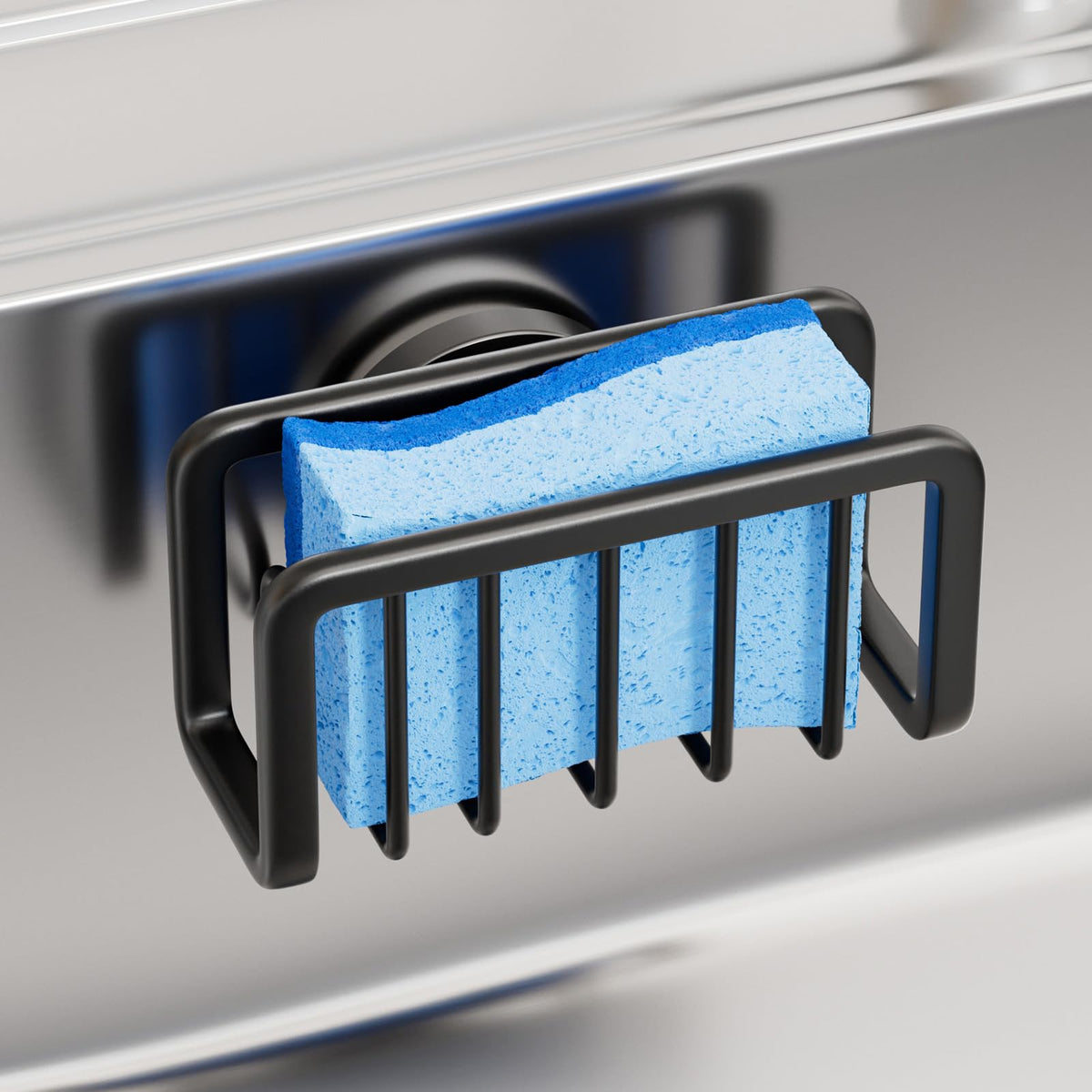 TAILI Silver Sponge Holder for Kitchen Sink with Strong Suction Cup