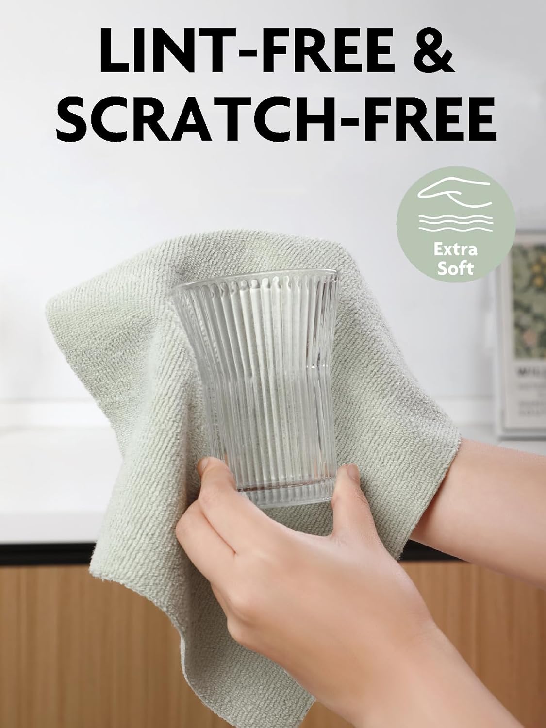 Fantasticlean Kitchen Towels Roll, 40 Sheets, 10''x 10'' (Beige, MossGreen)