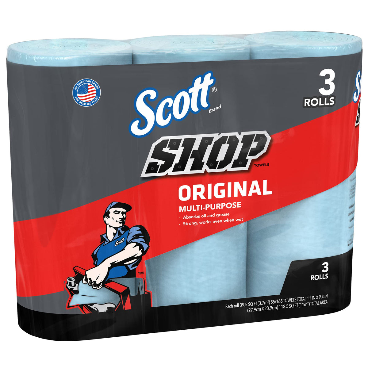 Scott Shop Towels Original Big Rolls, 60 Towels/Roll, 24 Big Rolls/Case