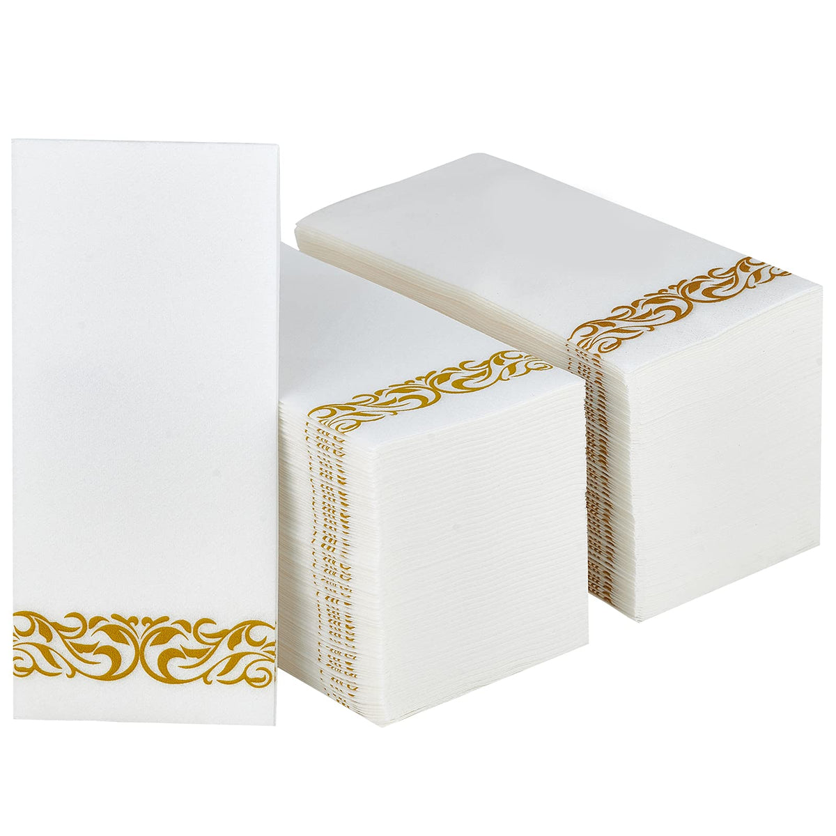 200Pack Guest Towels Disposable Bathroom, Paper Hand Towels, Gold