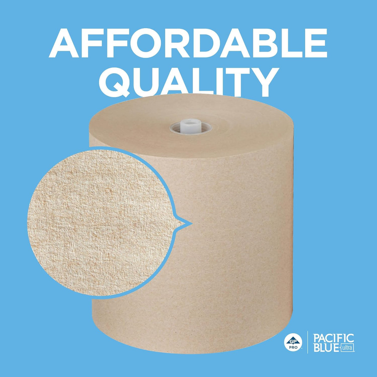 Georgia-Pacific Pacific Blue Ultra 8" High-Capacity Recycled Paper Towel Rolls by GP PRO (Georgia-Pacific); Brown; 26496; 1;150 Linear Feet Per Roll; 3 Rolls Per Case
