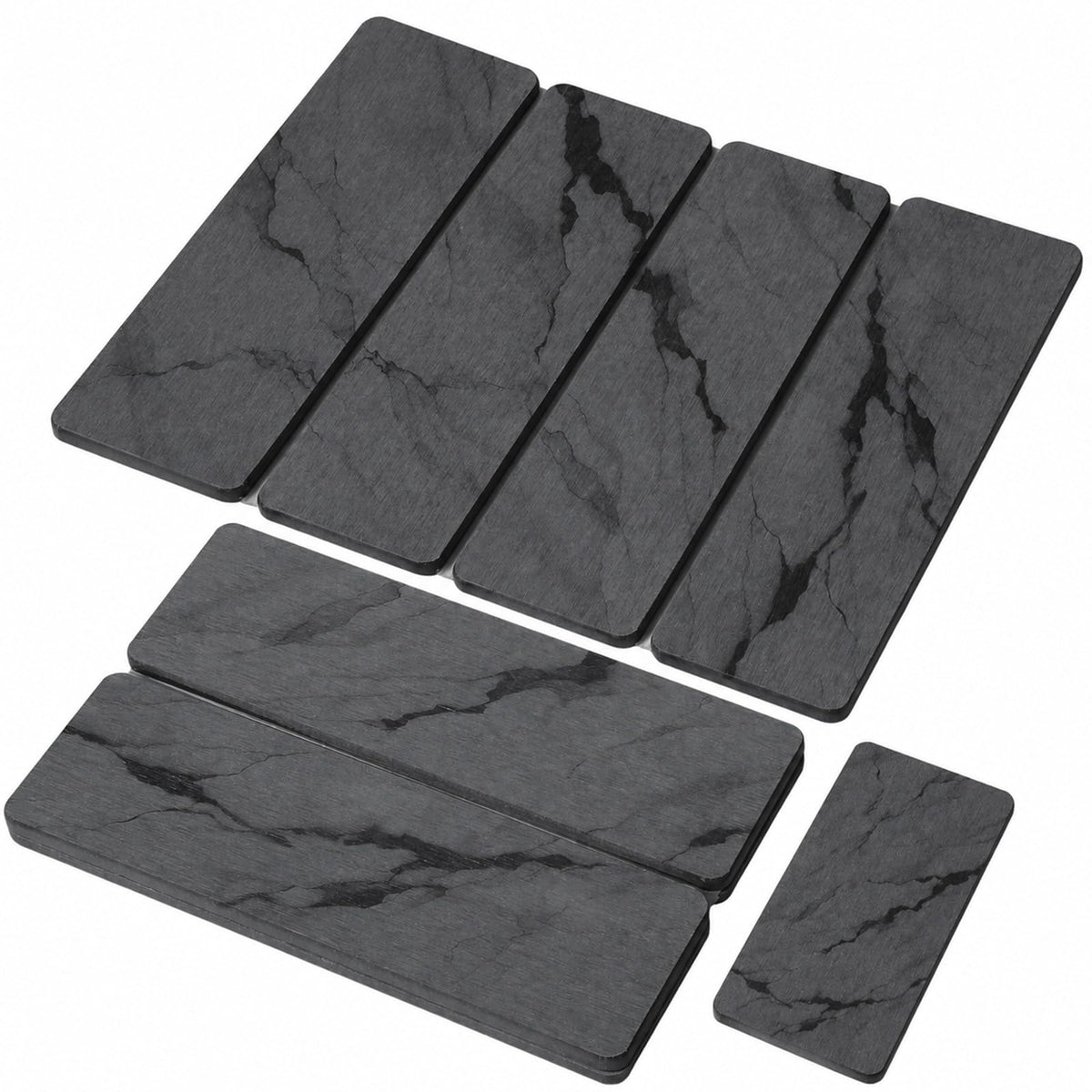 Large Stone Dish Drying Mat for Kitchen Counter, Quick Dry Stone Dishes/Bath Mats,Foldable Water Absorbing Diatomaceous Earth Drying Organizer Pad for Plate Rack Bottles Utensils(Dark Gray 24"×16")