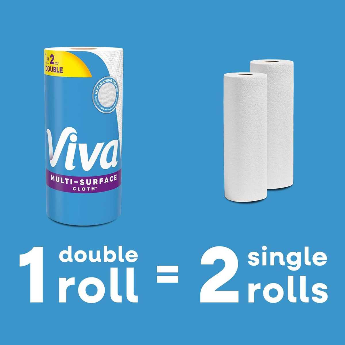Viva Multi-Surface Cloth Paper Towels, 3 Double Rolls, 110 Sheets per Roll